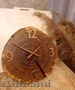Handmade wall clock in brushed chain. 